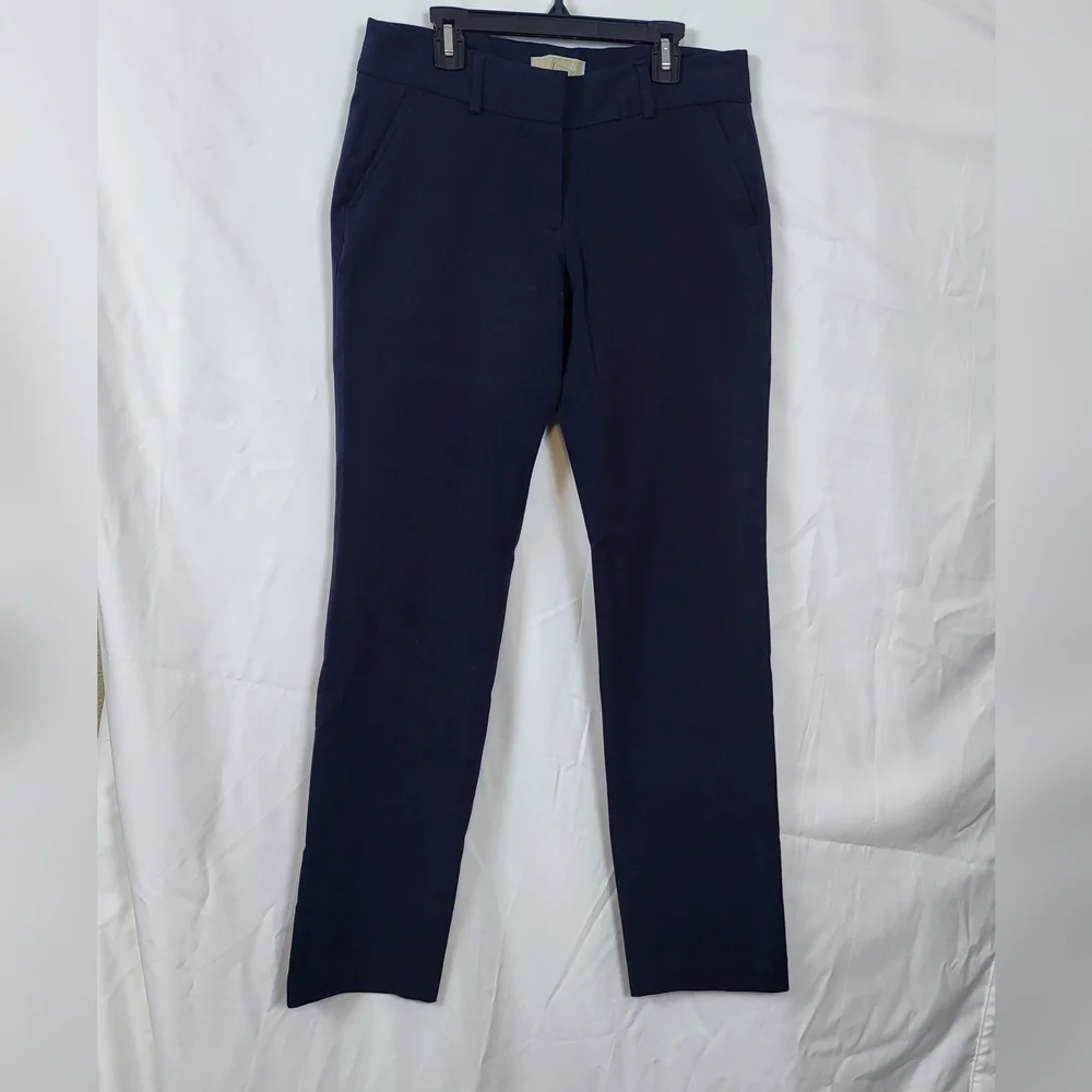 Michael Kors Womens Navy Blue Straight Leg‎ Career Preppy Pants Size 4 Academia